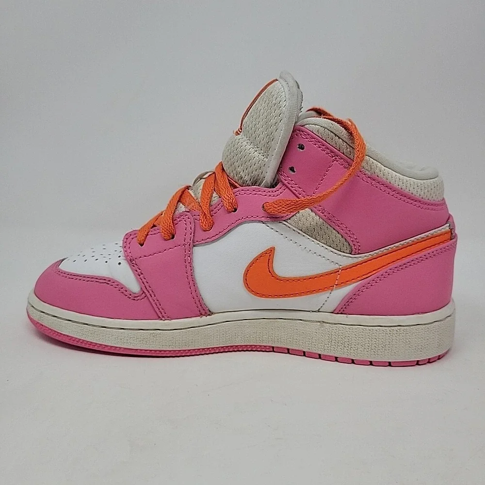Nike Air Jordan 1 Mid DX3240-681 White Basketball Youth Girl Shoes‎ Size 5Y